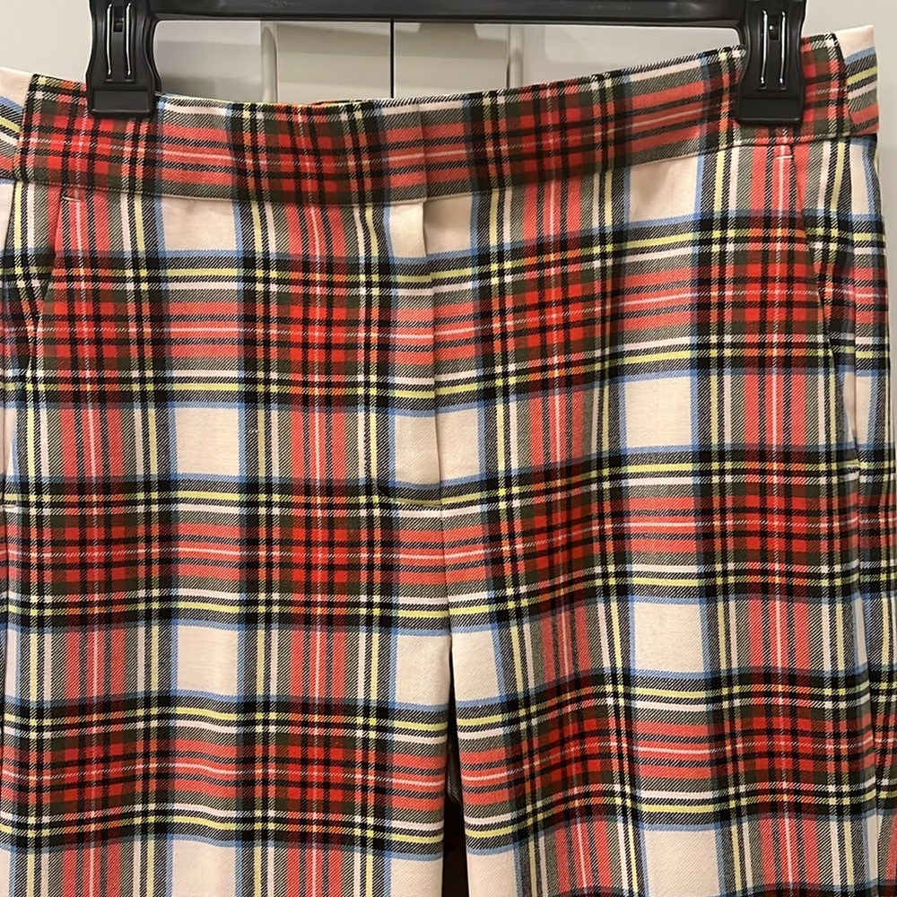 J Crew Willa cropped flare snowy Stewart tartan plaid size 6 - Picture 2 of 3